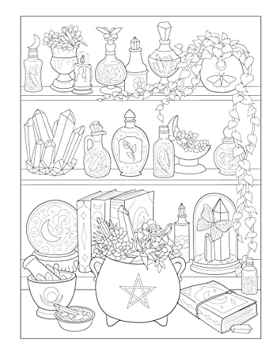 Creative Haven Witchcraft Coloring Book: Spellbinding Designs (Adult Coloring Books: Fantasy) - Image 7