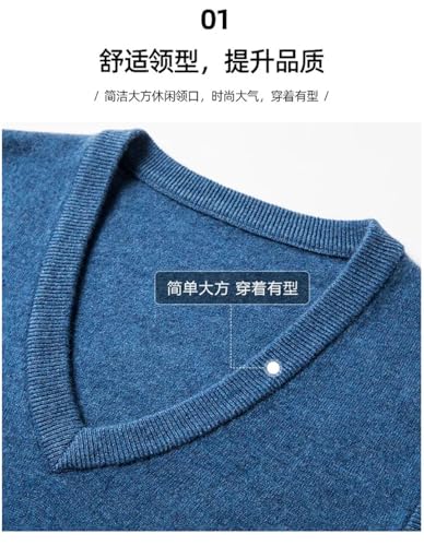 Men V-Neck Sleeveless Cashmere Solid Color Cashmere Slim Fit Knitting Sweater Vests3