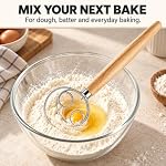 Danish Dough Whisk - Acacia Wood Handle Mixer for Sourdough and Cake Baking - Image 5
