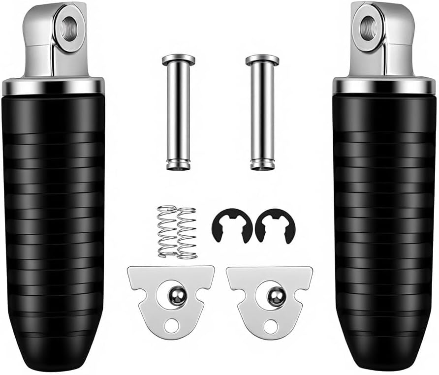 Front and Rear Motorcycle Foot Pegs Compatible with Suzuki V-Strom DL650 DL1000 GSX1300R Hayabusa 2008-2020 - Anti-Slip Aluminum Footrests with Complete Mounting Kit​