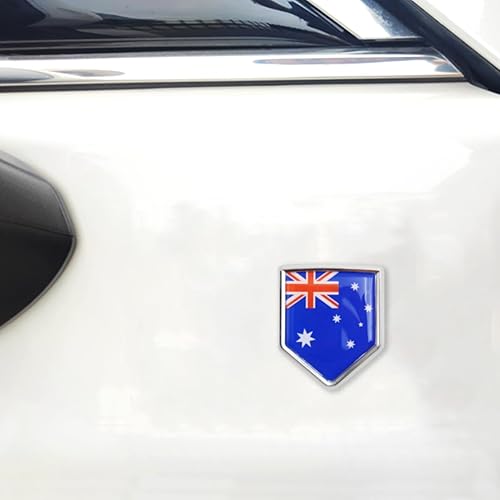 Miniatura 5 de Overdecor Calcomanías de bandera de Australia, emblema de automóvil, accesorios de automóvil australiano, decoraciones de bandera de escudo cromado,
