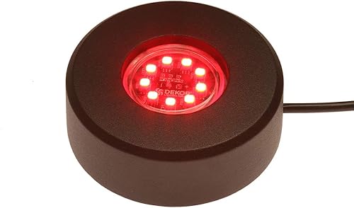 DEKOR Luces LED de disco de colores para paisajismo, subidas, caminos, pasarelas, iluminación de bajo voltaje al aire libre (rojo)
