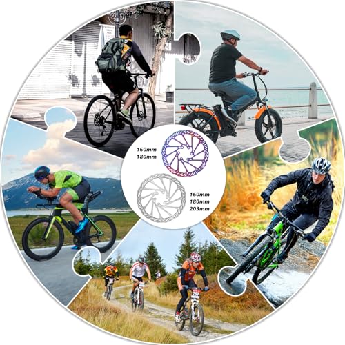 image for BUCKLOS 140mm 160mm 180mm 203mm MTB Disc Brake Rotor with 6 Bolts, Bic