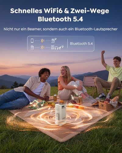 Mini Beamer [Integrierte Apps| Kurzdistanz] Smart Beamer 1080P Unterstützt – Ansicht 6