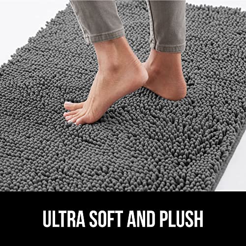 Gorilla Grip Soak Stopper Absorbent Indoor Chenille Doormat, 36X24, Muddy Dog Washable Mat, Quick Dry Soft Microfiber, Durable Rubber Backing, Absorbs Water And Moisture, Door Mat For Entry, Grey #TOP6