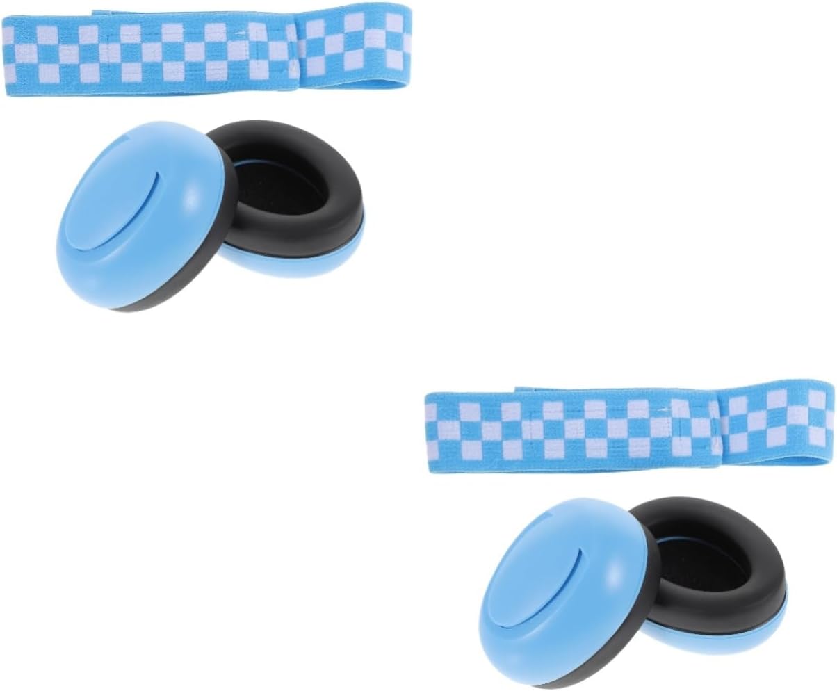 2sets Lunobaby Ear Protection Headphones for Boys and Girls Noise Cancelling Earmuffs Sponge Material Comfortable for Sleep Travel Concerts Blue