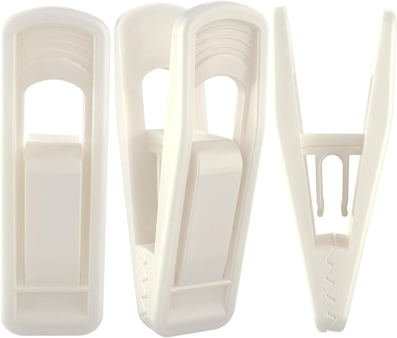 Hanger Clips Perfect for Velvet Hangers (Beige, 80 PCS), Strong Plastic Clips Pant Skirt Hanger Sock Clips for Beige Flocking Felt Hangers