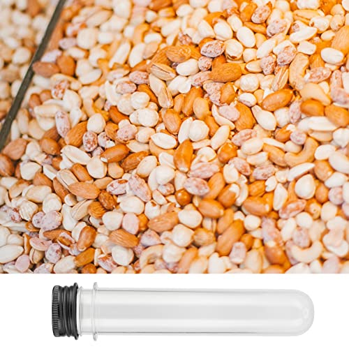 LEXININ 60 PCS 40ml Clear Test Tubes, Plastic Test Tubes with Black Screw Caps, Plastic Tubes for Craft Wedding Decor - Thumbnail 7