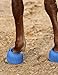 Harrison Howard Rubber Bell Boots Leather Touch-Close Overreach Boots Hoof Protection for Horses Sold in Pairs Cobalt Blue M