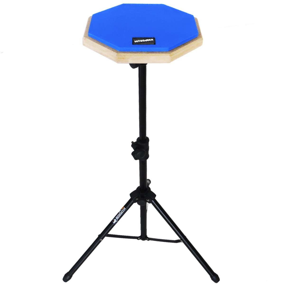 Keepdrum DP-BL Practice Pad - Coppia di bacchette per batteria, con treppiedi e custodia, colore: Blu