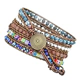 Amosfun Cinturino per Orologio Stile Bohemien in Vera Pelle, Elegante e Confortevole, Cinturino Intrecciato Sostituibile per Smartwatch 2