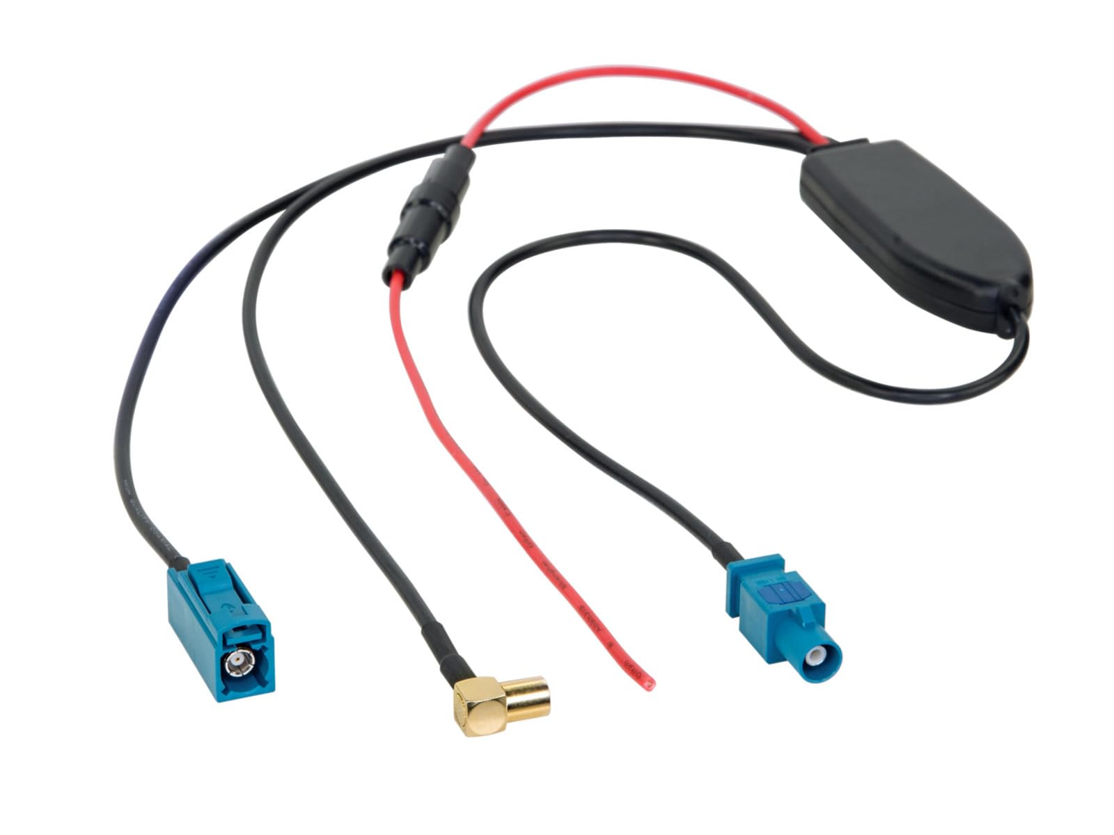 Antennensplitter AM/FM DAB+ - Fakra (Stecker) auf Fakra (Buchse) / SMB (Buchse)