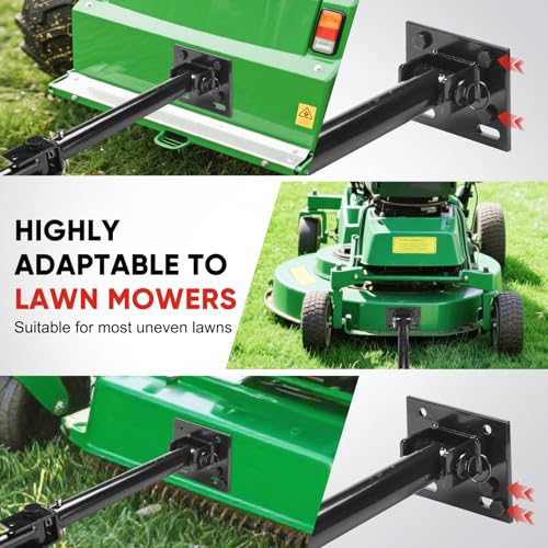 AugFir Adjustable Walk Behind Mower-Sulky, Lawn Trailer with 13\" Tires for Mower-Sulky, Easy Forward & Reverse Lawn Mower Trailer, Auxiliary Trailer for Lawn Mower, Black