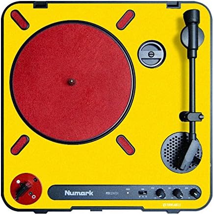 Protective Vinyl Overlay Skin Made To Fit Numark PT-01 Scratch Portable Turntable (Yellow)