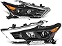 Auto Dynasty 2PCs Black Housing Amber Corner LED DRL Projector Headlights Lamps Compatible with Maxima S SL SV A36 16-18