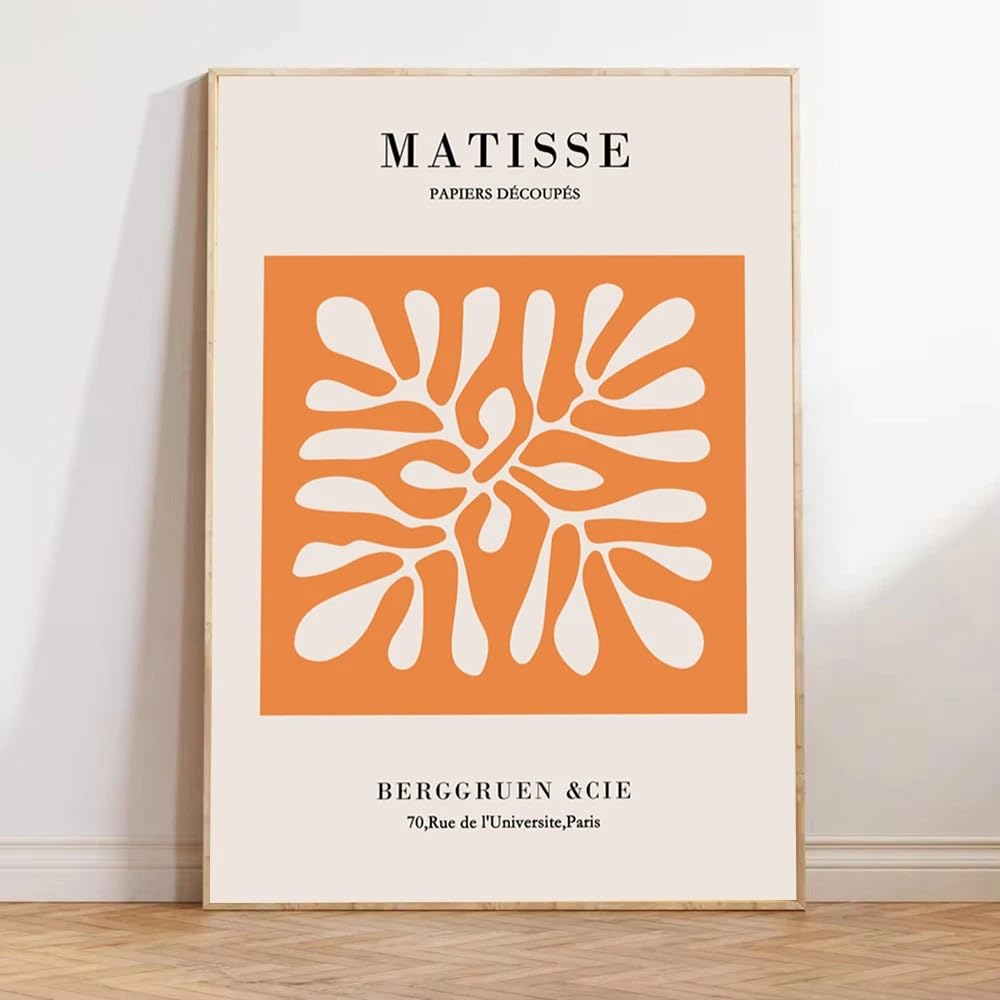 GOSRD Vintage Wall Art Orange Color Matisse Posters And Prints Canvas Painting Wall Pictures Living Room Decoration(60x85cm)