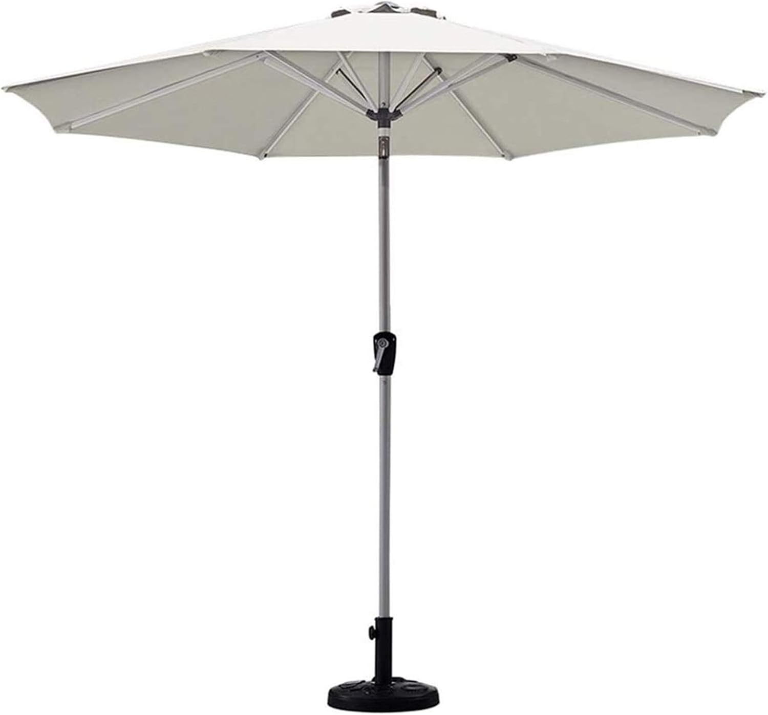 Outdoor Garden Parasols White Garden Parasol 2.7M, Outdoor Sun Shade Umbrella With Crank Handle & Tilt Function, For Beach Pool Patio, Uv Protective g