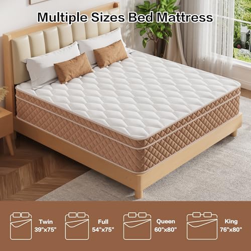 Image of King Mattress, Medium Firm Memory Foam Bed Mattress, Fiberglass Free, CertiPUR-US Certified Safe Materials, Foam and Spring, King Size Mattress in a Box, (12 in King)