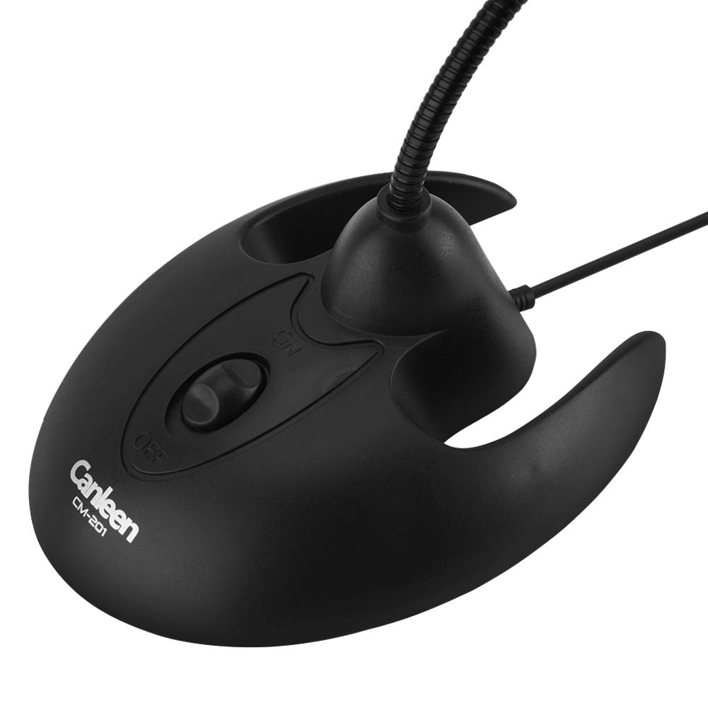 Microfono Desktop,ASHATA Microfono da Tavolo Flessibile a Collo D'Oca da 3,5 mm, Supporto Antiscivolamento Microfono a Condensatore per PC Stand Micro per Riunioni Aziendali, Chat Online, ECC.(Nero)