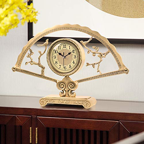 Reloj de escritorio de latón decorativo clásico para sala de estar 7