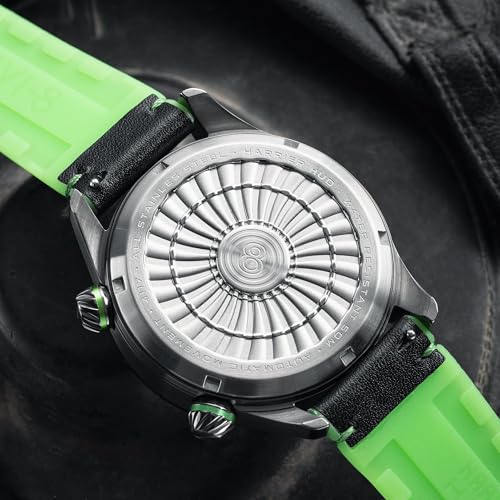 Image of AVI-8 Men's 44mm Hawker Harrier HUD Automatic Watch with Rubber /Leather Strap AV-4117