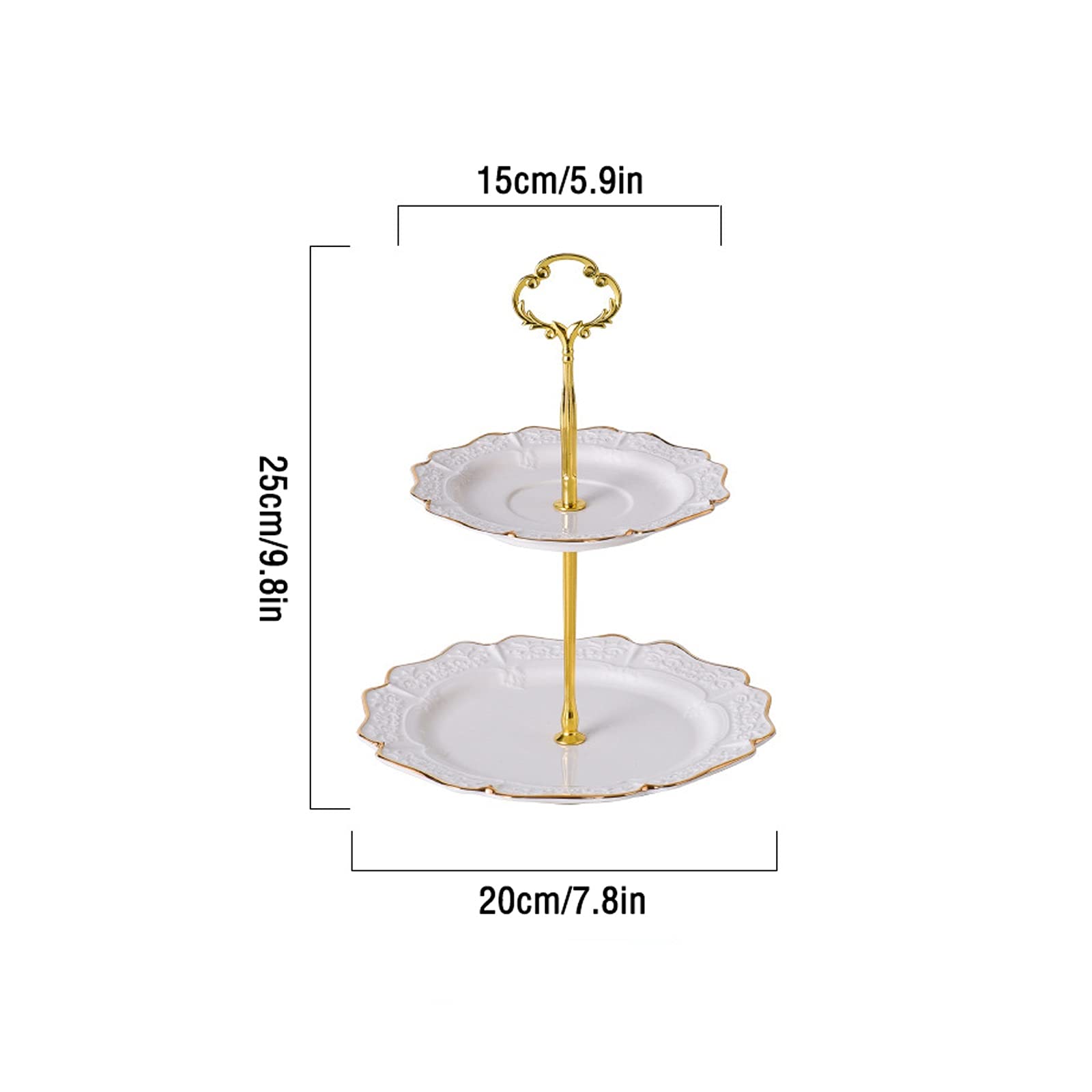 caihuashopping Présentoir à Gâteau Tableau à gâteaux avec poignée en métal Céramique détachable Dessert de Dessert Multi-Usage Affichage du Cupcake Stand après-midi Thé Pâtisserie Stand de Gâteaux