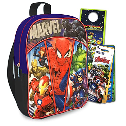 Marvel Shop Super Hero Mini Backpack 3 Pc Bundle With 11 Inch Avengers Superhero School Bag For Boys, Toddlers, Kids, Avengers Stickers And More | Marvel School Supplies #TOP15