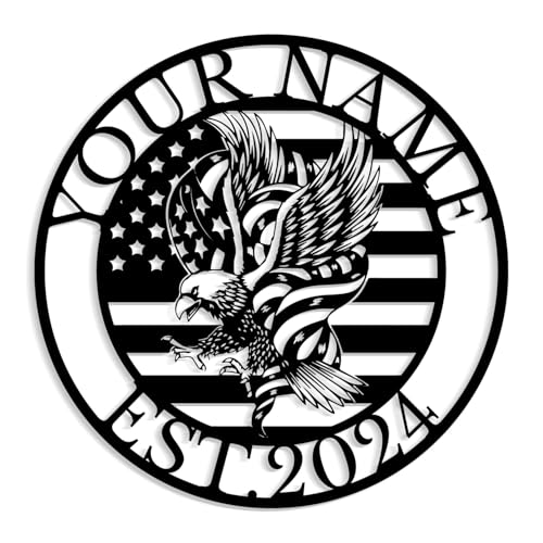 Personalized Eagle Name Sign, custom eagle wall decor, metal eagle signs, home decor, wall decor