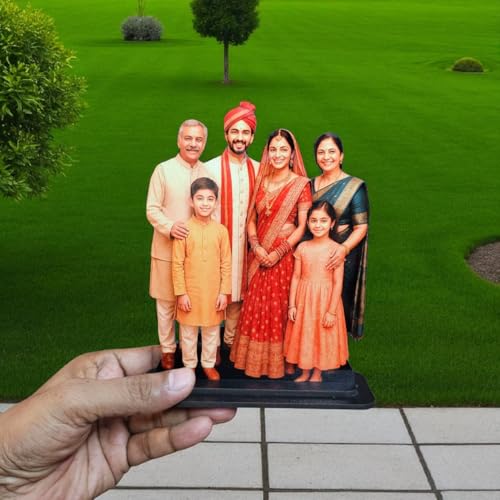 Image of Personalized Wooden Cutout Photo Stand- Customized Picture Display - Unique Gift for Special Occasions (Family)