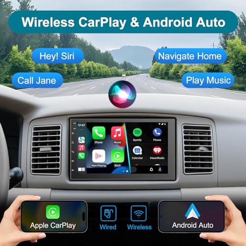 Bouwoima 7In Double Din Car Stereo Wireless Carplay Wireless Android Auto, Android 2+32G Touchscreen Car Radio Head Unit With Bluetooth thumb #2