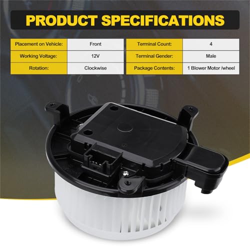 Image of 871030C051 Front Side HVAC Heater Blower Motor with Brushless Motor Compatible with Toyota 2008-2022 Sequoia 2011-2020 Sienna Replace# 700298 615-50184 75050 87103-0C051