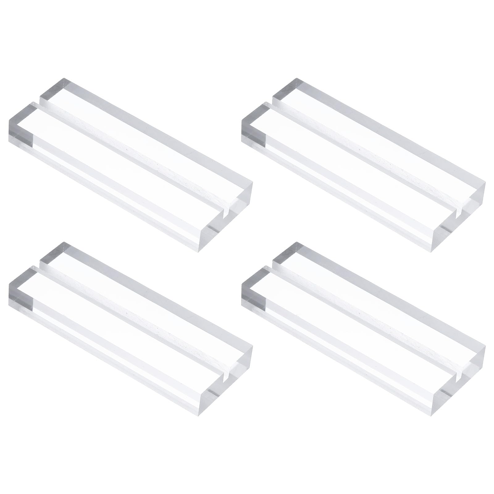PATIKIL 6Pcs Place Card Holders 3.1" Clear Acrylic Stand Wedding Sign Square Name Card Holders Table Number Stand with 1/8" Slot for Wedding Birthday Exhibition Office Display, 80 x 30 mm