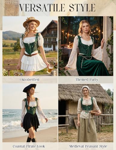 Image of Scarlet Darkness Corset Tops for Women Renaissance Underbust Corset Boned Lace Up Corsets