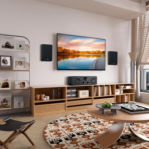 Image of Saiyin On-Wall Speakers (Pair),Flexible Install Wall-Mountable Surround Speaker,4 Ohms,3.5-Inch Woofer with Horn Tweeter,2-Way Passive Speakers for Home Theater, Living Room,Office