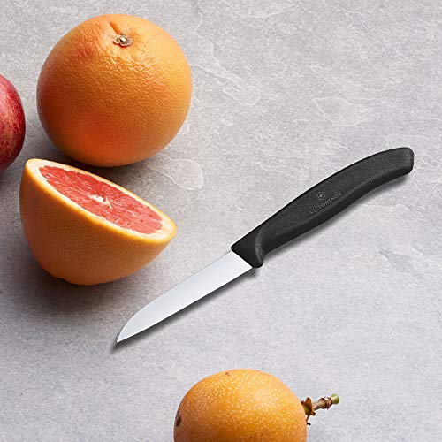 Image of Victorinox Swiss Made Swiss Classic Paring Knife, Stainless Steel, 8cm Kitchen Knife for Vegetable Cutting and Chopping, Black | Kitchen Tools & Items | 6.7403