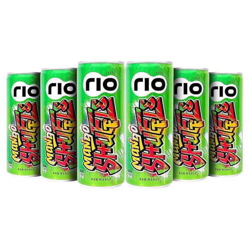 Image of Rio Raw Mango Bubbly Fruit Drink Can | Soft Drink | Exotic Fruit Juice + Fizz | Rich In Vitamin C and Honey | Pack of 12 | 250 ml