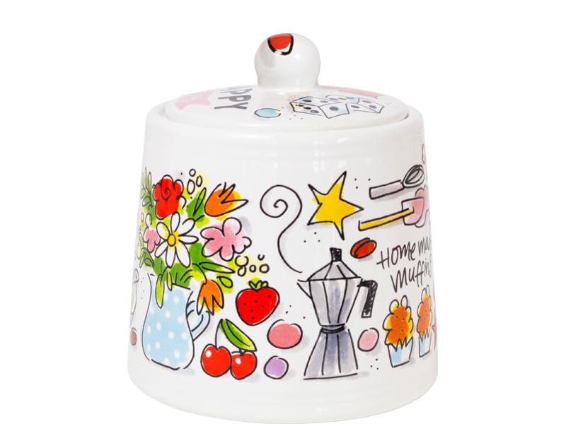 Blond Amsterdam Zuckerdose This makes me happy Herzdeckel – Keramikdose mit Happy-Design – Küchenaccessoire & Geschenkidee