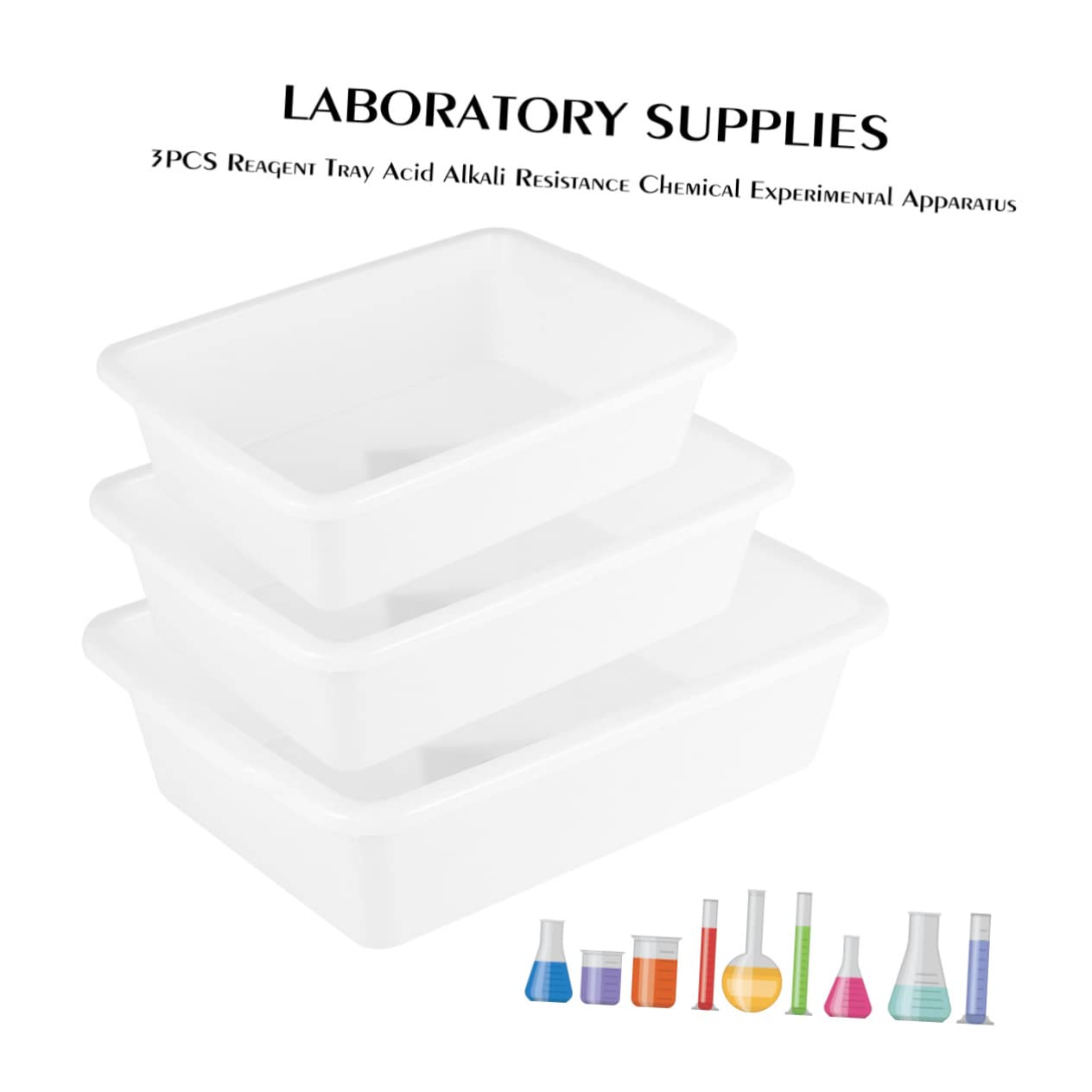ULTECHNOVO 3pcs Reagent Tray Acid Alkali Laboratory Supplies Experimental Apparatus for Safe and Convenient Use