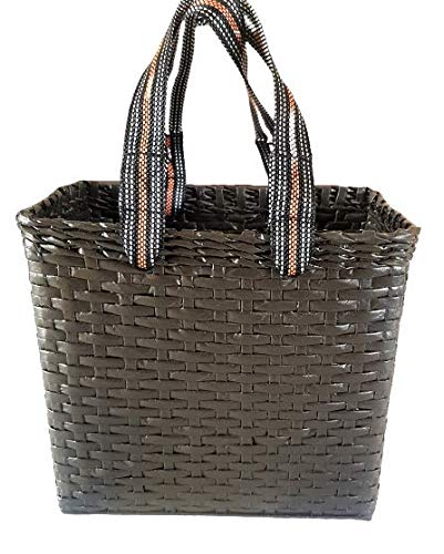 Image of Paperus, Medium, Dark Brown, Lunch Bag, Picnic Basket, Handbag, Carry Bag, Tiffin Basket for Office, Rectangular, Eco-Friendly, Handmade, of Paper Ropes, in Inch 11 H, 12 L, 6 Wide Base