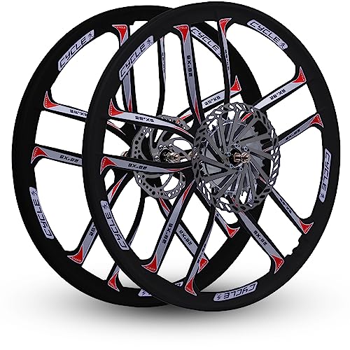 BBR Tuning Bicycle Rims 26 Inch - Heavy Duty Black Star Mag Rim Wheelset - Beach Cruiser Mountain Bike Wheels - 10 Spoke 26Inch Wheel - Front & Rear - Thumbnail 2