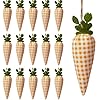 16pcs easter carrot hanging ornaments plaid print pattern easter artificial mini carrot hanging ornaments for easter party home diy craft decor  urban country home decor