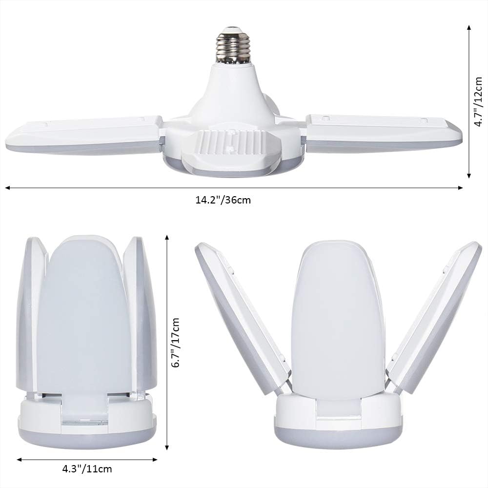 Best Deal Cheap π Garage Lights,48W Deformable Led Light,E26/E27 Daylight Smart Bulbs for Warehouse.Workbench,Work Shop,Basement,Barn(White) Buy 1 get 1 Garage Lights,48W Deformable Led Light,E26/E27 Daylight Smart Bulbs for Warehouse.Workbench,Work Shop,Basement,Barn(White)