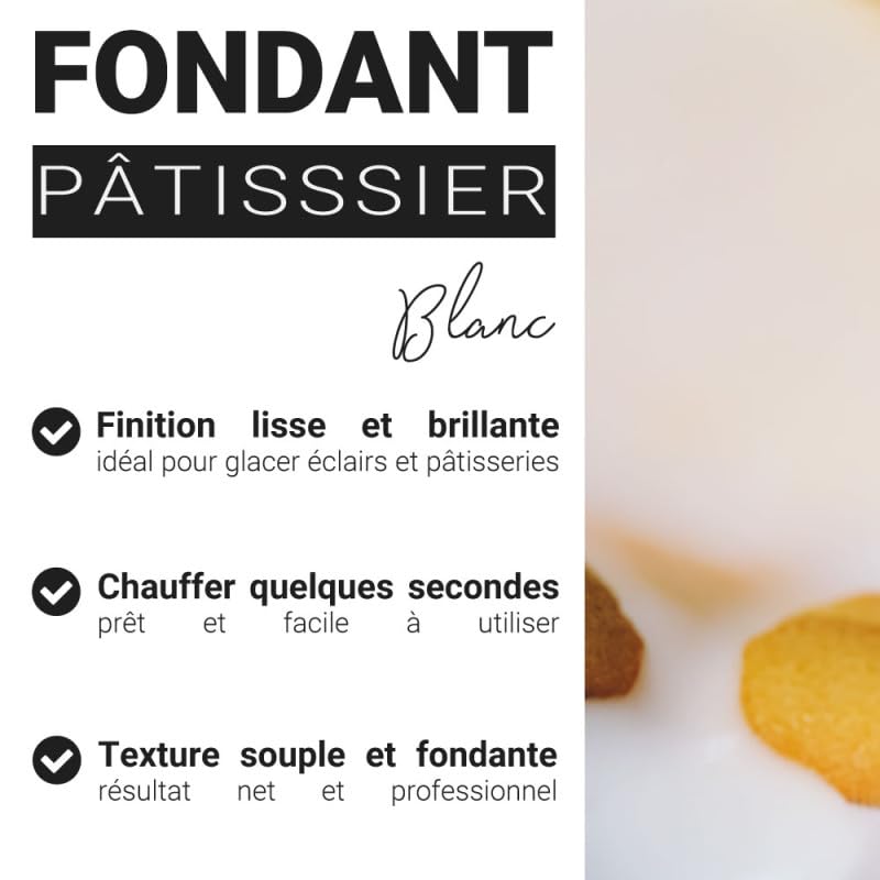 Fondant blanc pâtissier - 1 Kg