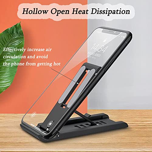 Adjustable Phone Stand, Cell Phone Stand For Desk Foldable, With Non-Slip Base, Compatible With Iphone 14/13/12/11/Xs/Xr Series, Ipad, Samsung, Google And Other Smartphones - Black #TOP4