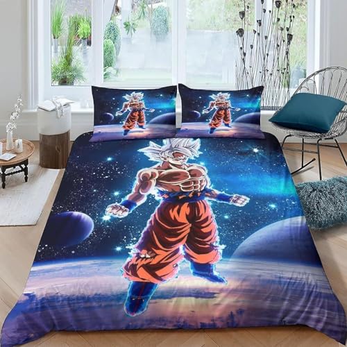 Image of Premium 7D Printed King Size Bedsheet Set with Pillow Covers Soft Cotton Blend Double Bedsheet for Home (Pillow Covers :18x28 inches Bedsheet :90x100 Blue & White)
