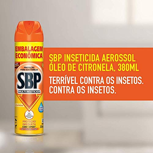 SBP Multi Inseticida Aerossol Óleo de Citronela Embalagem Econômica, Laranja, SBP, 380ml