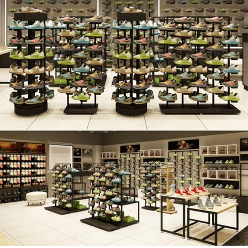 Scarpiera moderna in metallo per negozi al dettaglio Scaffale creativo Boutique Versatile Armadio & Mall Soluzione di stoccaggio scarpe elegante vetrina calzature