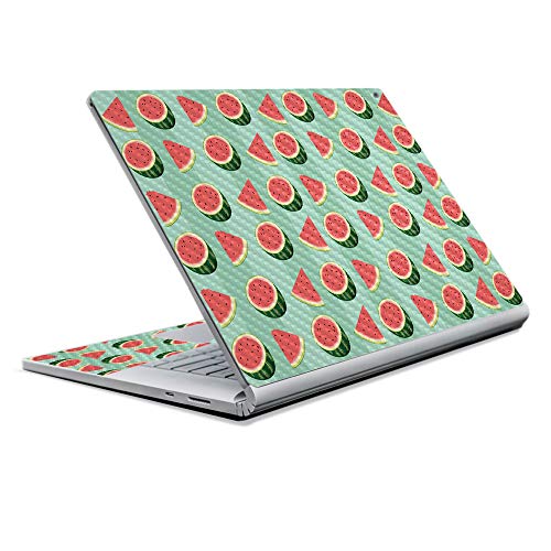 Image of MightySkins Carbon Fiber Skin for Microsoft Surface Book 2 13 inch (2017) - Watermelon Patch,Protective, Durable Textured Carbon Fiber Finish,Easy to Apply, Remove, and Change Styles,