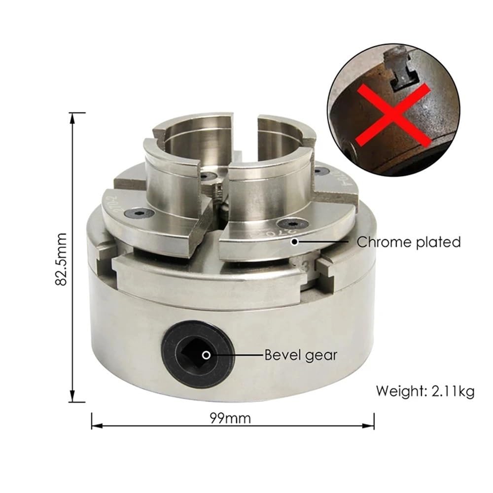 Juego de Mandril de Desplazamiento Cromado de 100 mm y 4" M33, 1" M18, Herramientas de carpintería, Accesorios de 4 mordazas autocentrantes para Madera (1 Pulgada x 8 TPI)