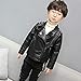 SXSHUN Niños Chaqueta Moto de Cuero Negra Chaqueta de Piel Sintética de...